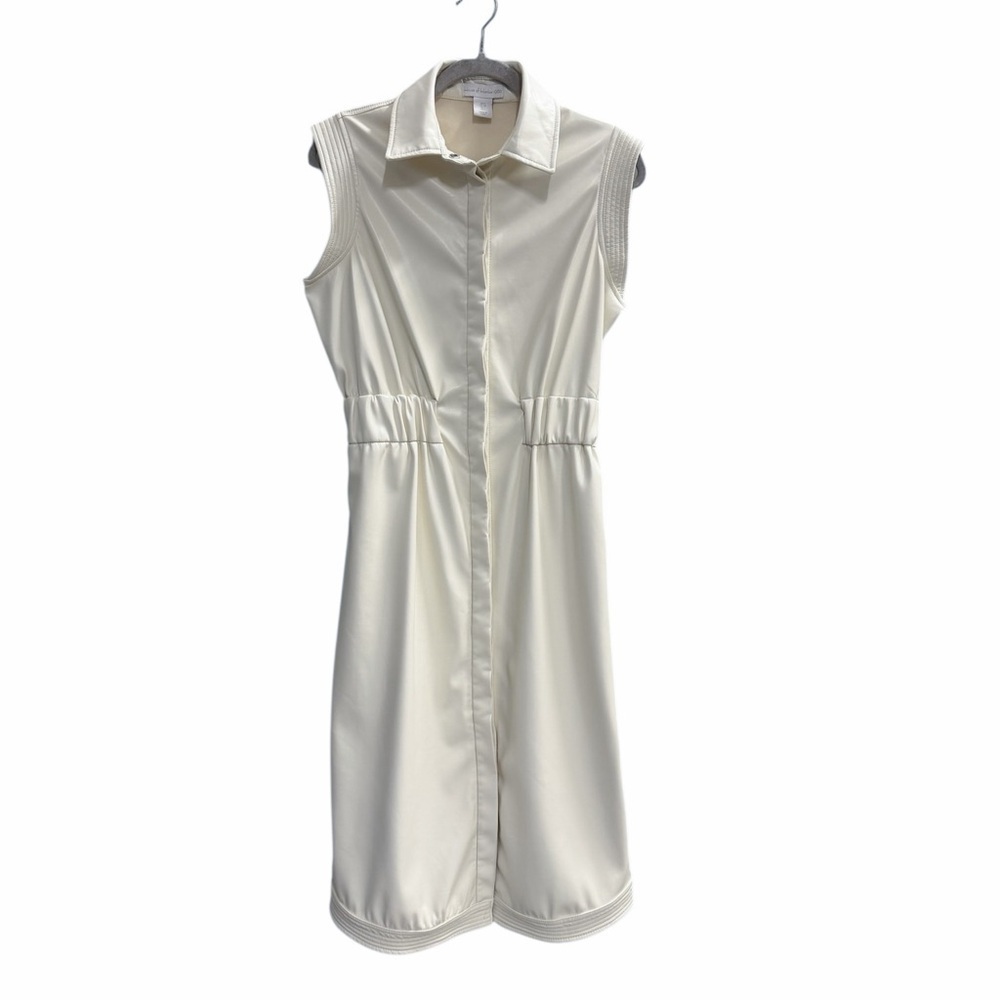 House of Harlow 1960 Faux Leather Midi Dress White Size Small